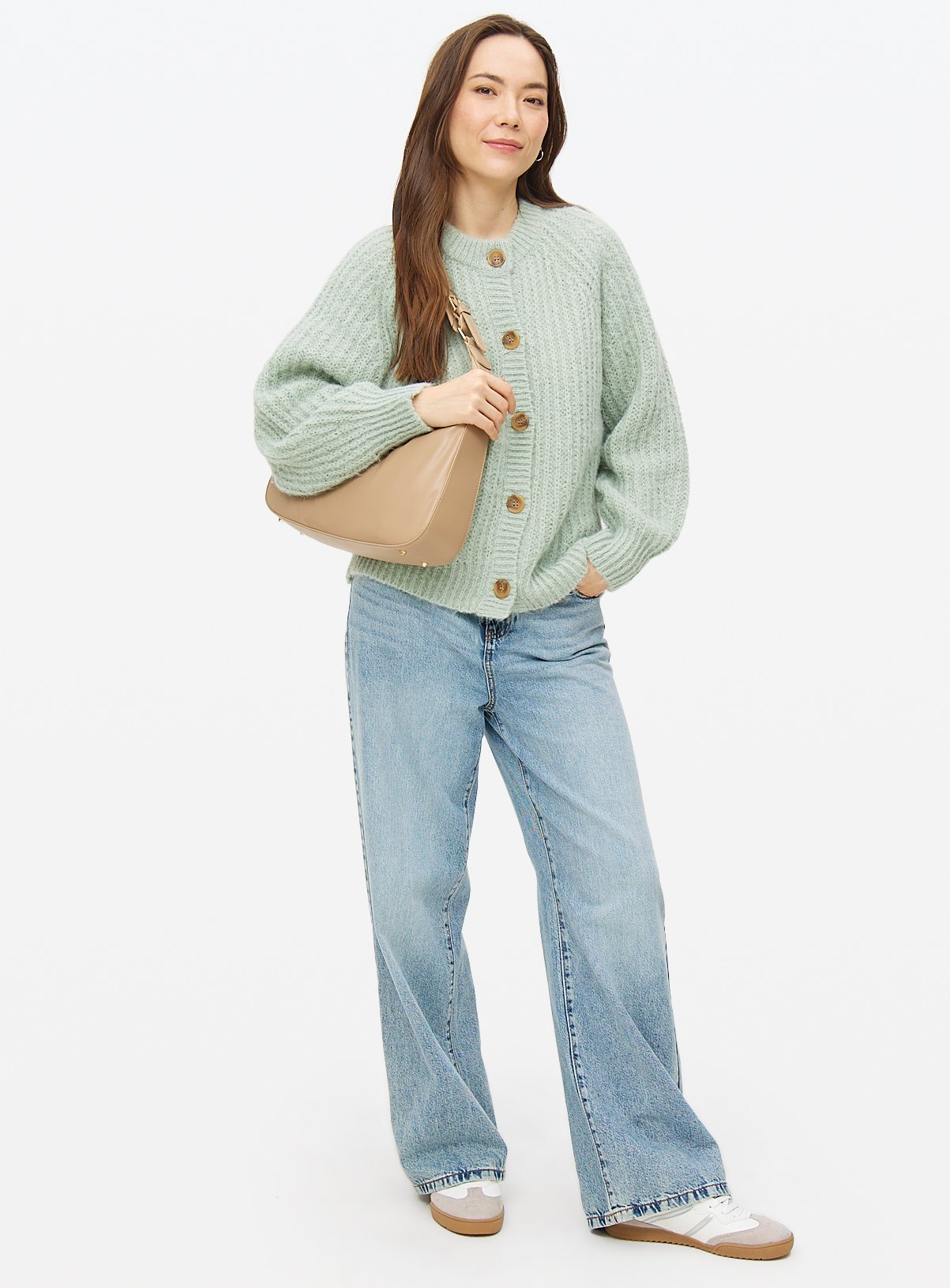 Pale Green Raglan Sleeve Cardigan 22 - Image 2 thumbnail
